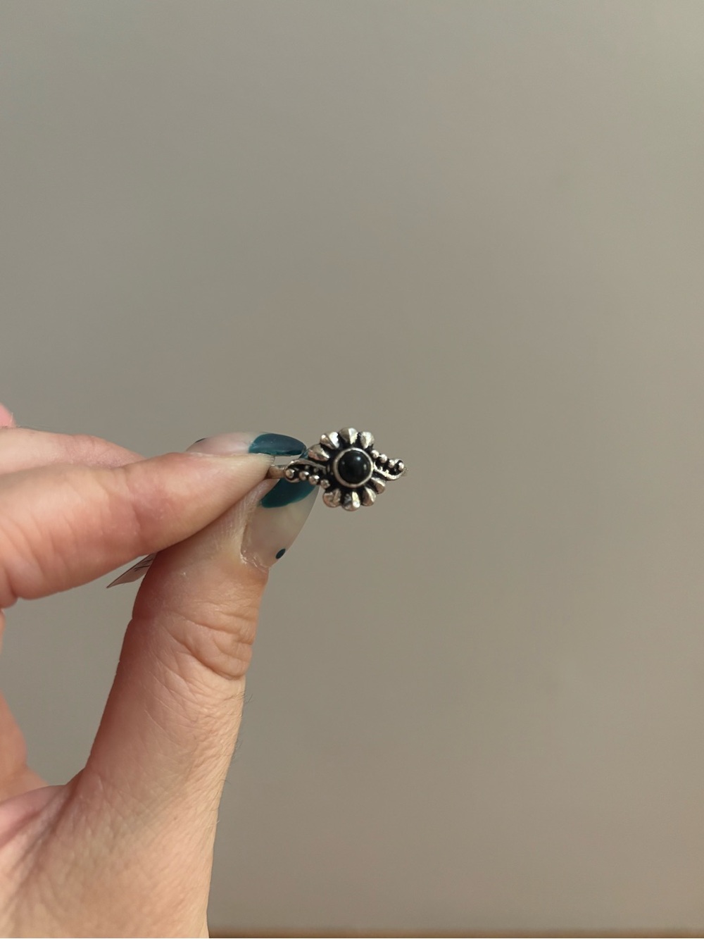 Silver Tone Ornate Boho-Chic Sunburst Ring